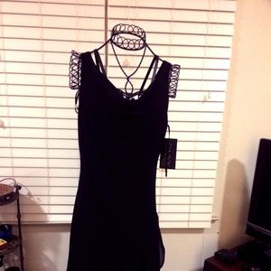 Black semi evening dress